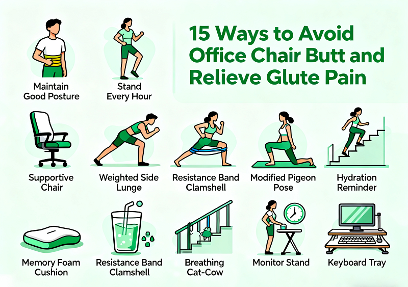 15 Ways to Avoid Office Chair Butt and Relieve Glute Pain