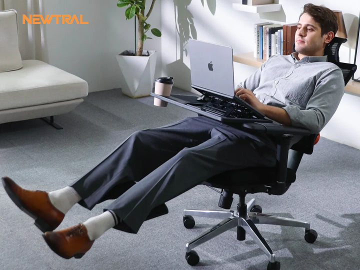 armchair with attached desk