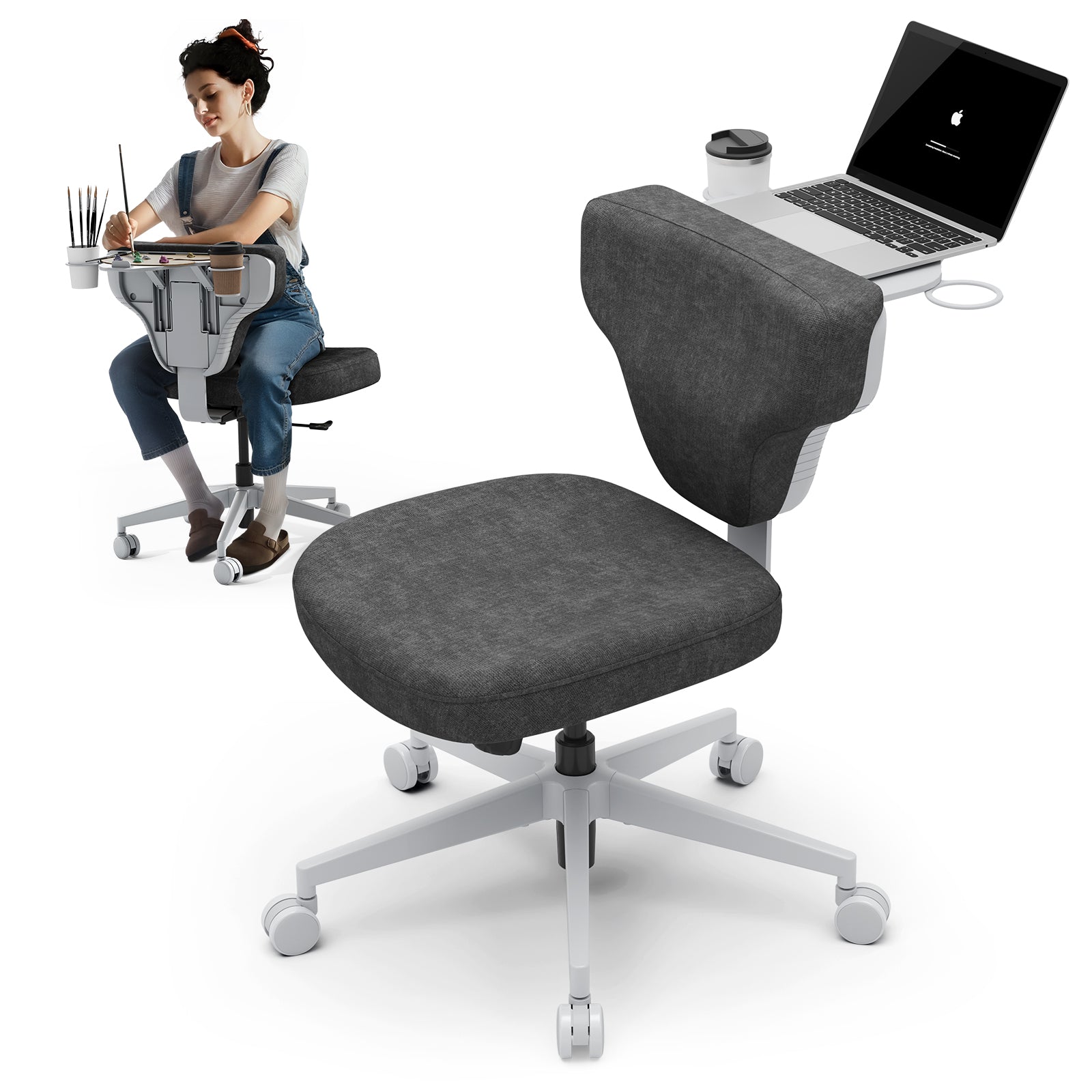 Newtral Freedom-X Multi-Posture Cross Legged Chair (Without Armrest)-Dark Grey
