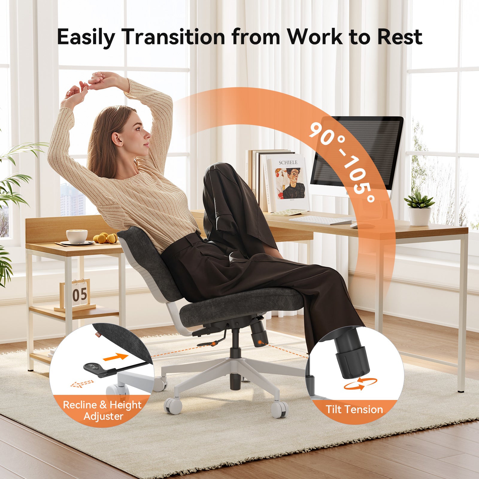 Newtral Freedom-X Multi-Posture Cross Legged Chair (Without Armrest)-Dark Grey