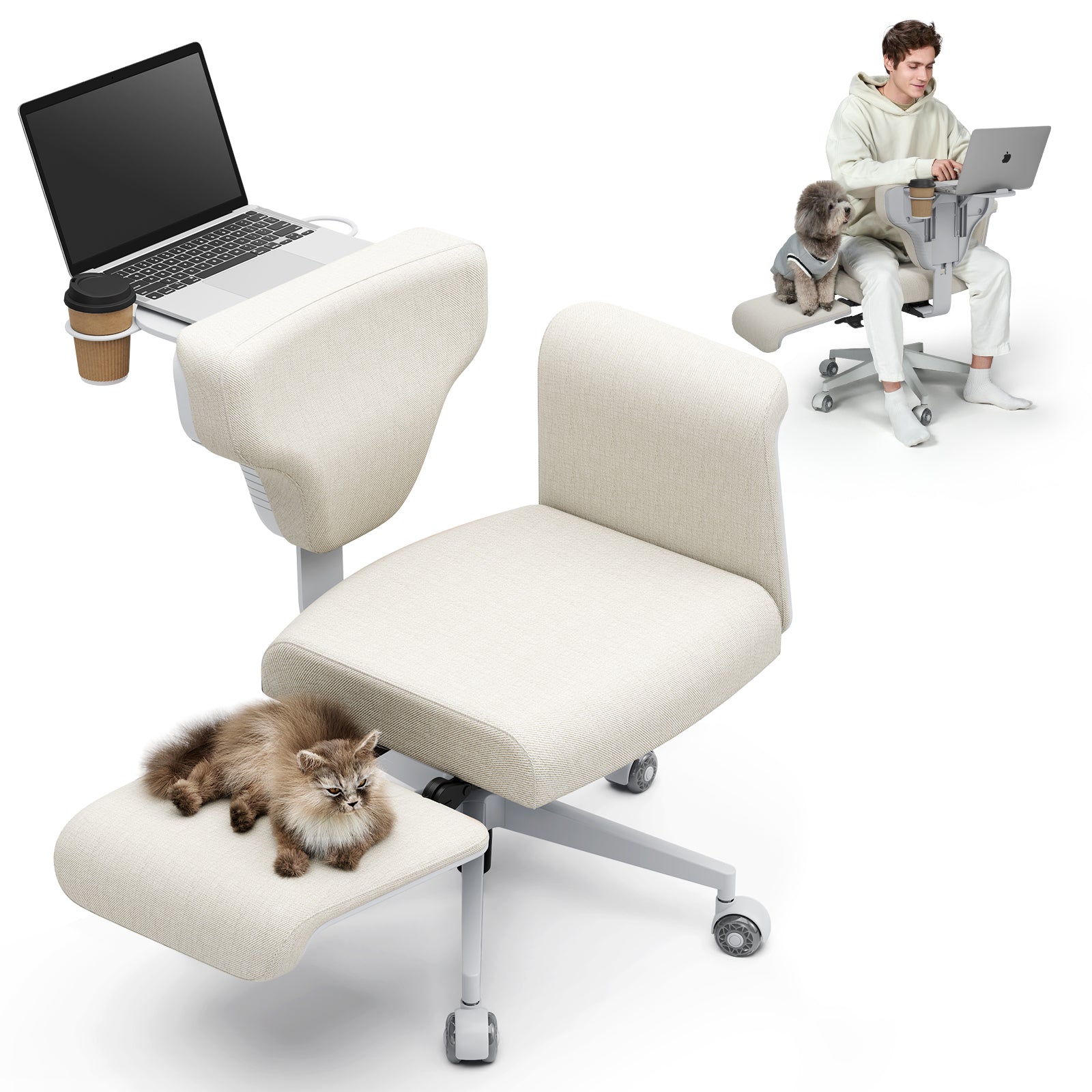 Newtral Freedom-X Multi-Posture Pro Chair with Armrest-Milk Apricot