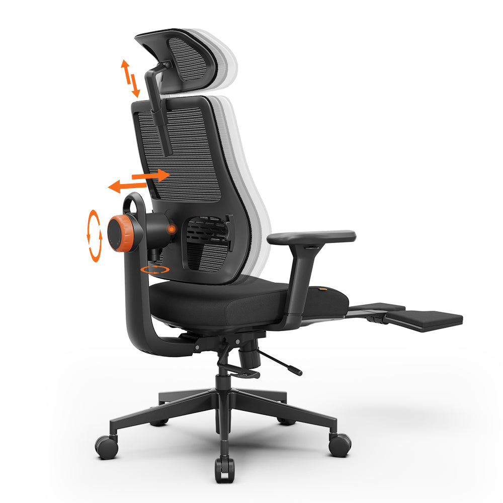 Newtral Magic H-BP Ergonomic Office Chair with Laptop Table-Black