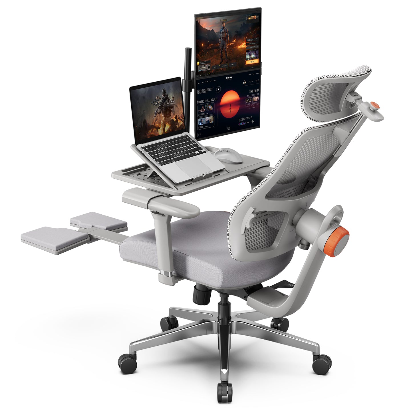 Newtral Magic H-GPRO Ergonomic Office Chair with Laptop Table-Grey