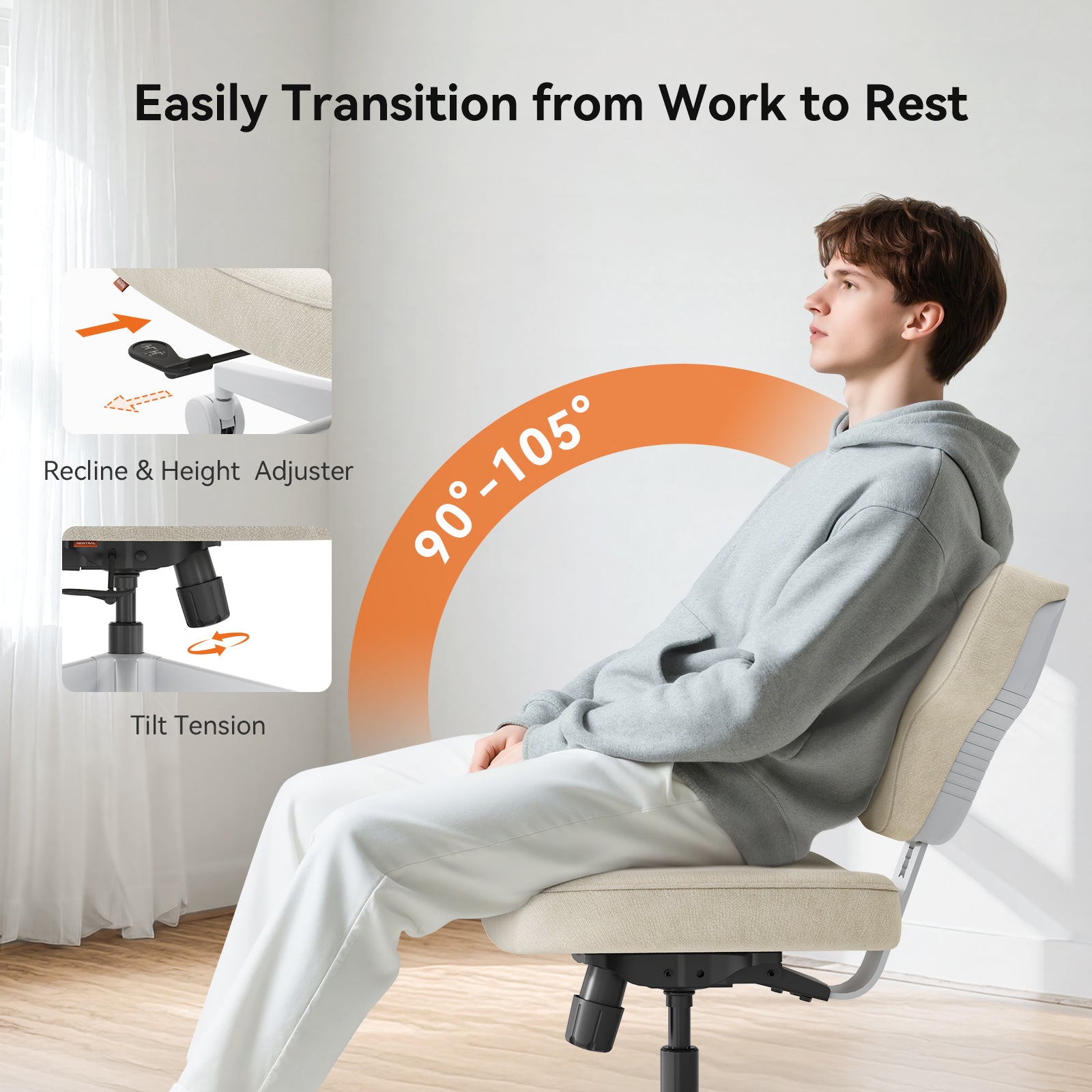 Newtral Freedom-X Pro Cross Legged Chair (Without Armrest) Apricot