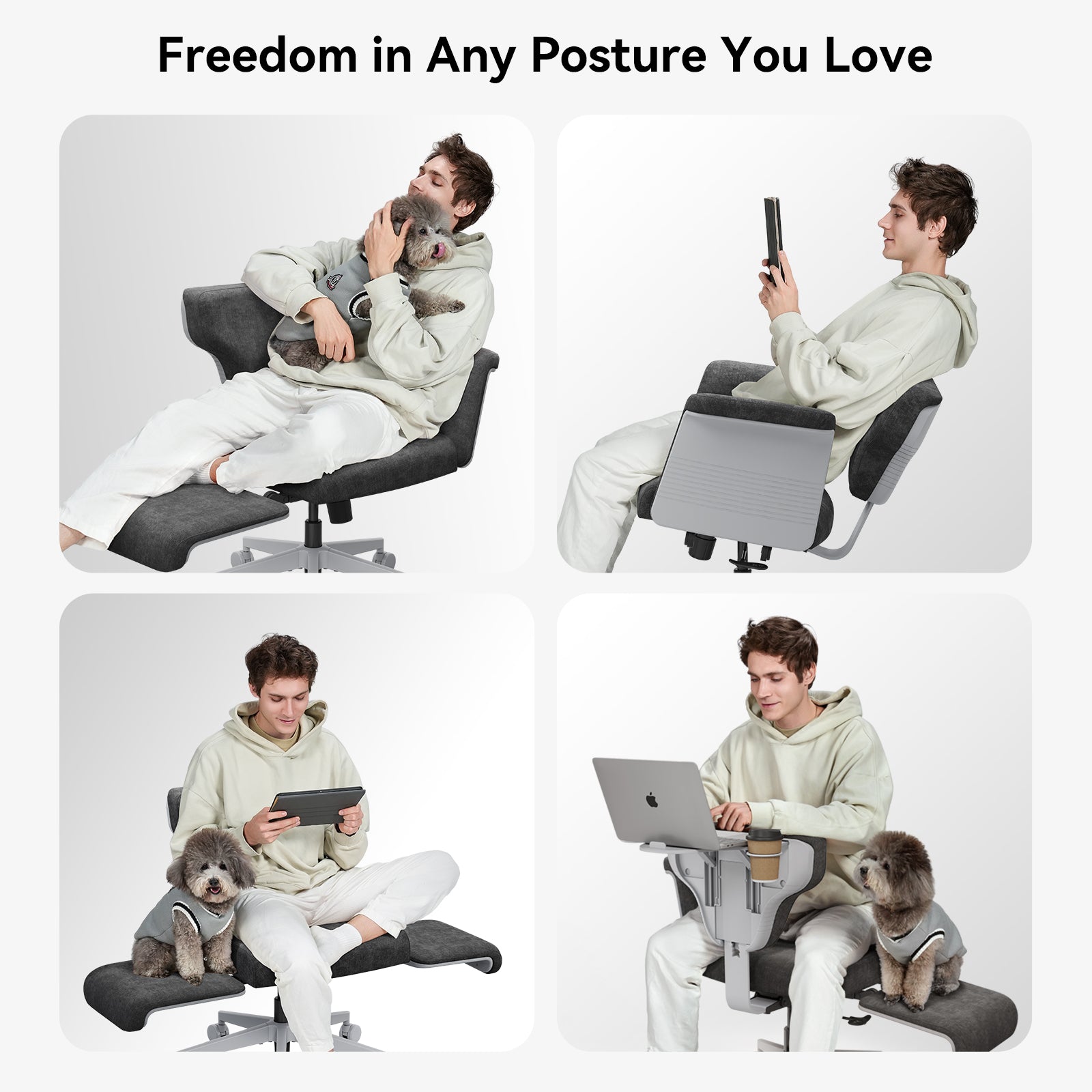 Newtral Freedom-X Multi-Posture Standard Chair with Armrest-Dark Grey