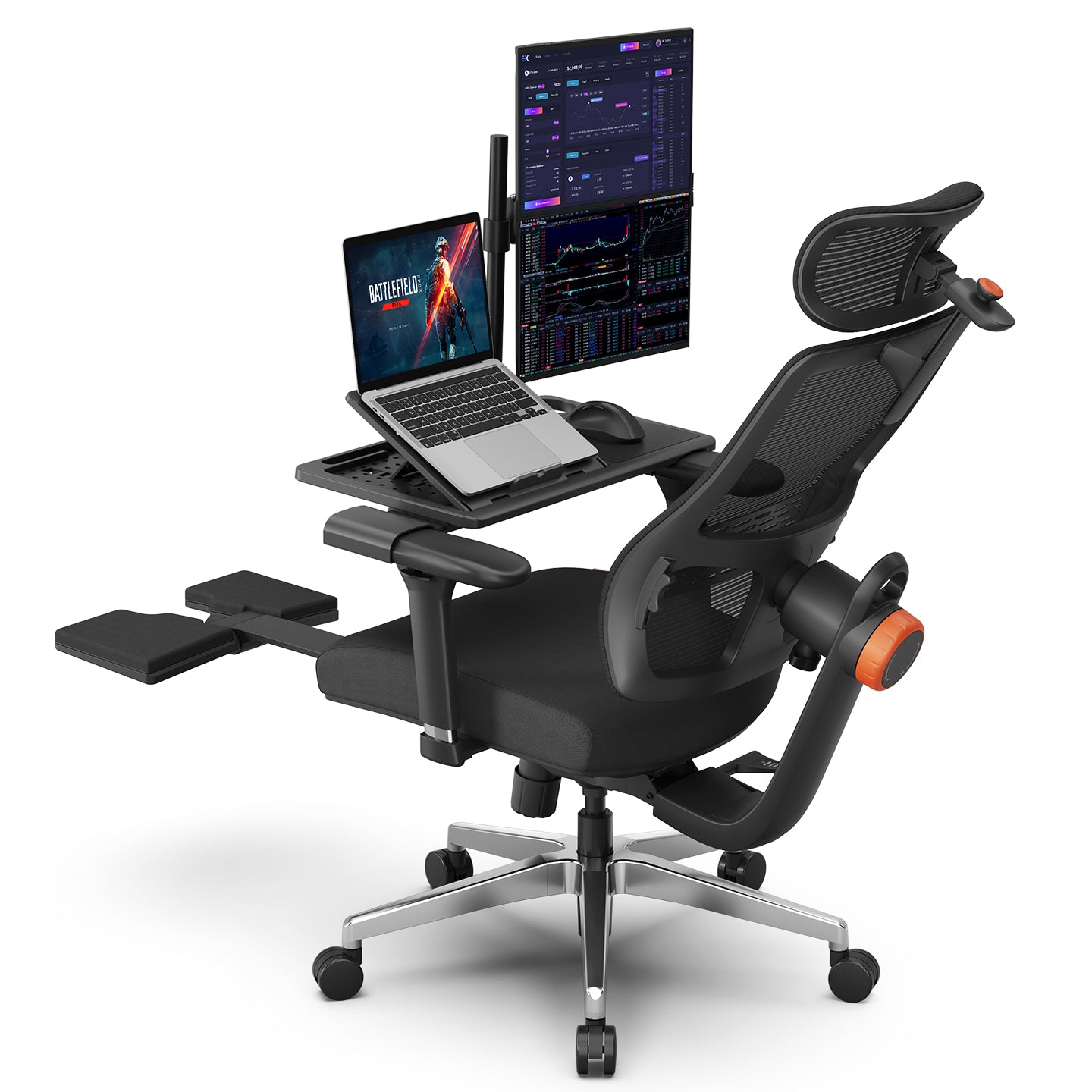 Newtral Magic H-BPRO Ergonomic Office Chair with Laptop Table-Black