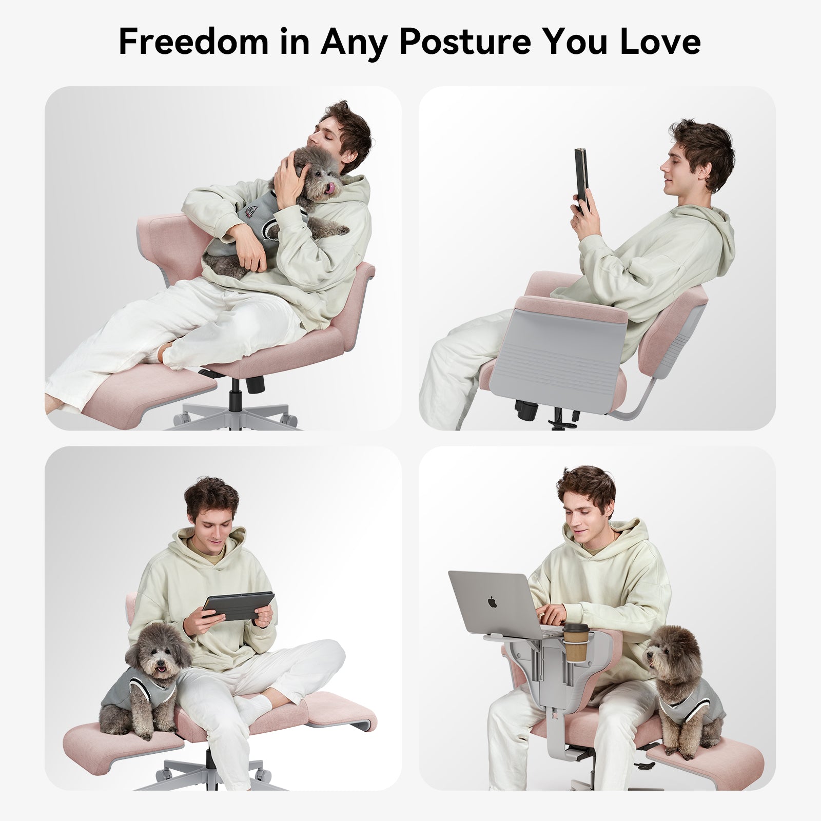 Newtral Freedom-X Multi-Posture Standard Chair with Armrest-Pink