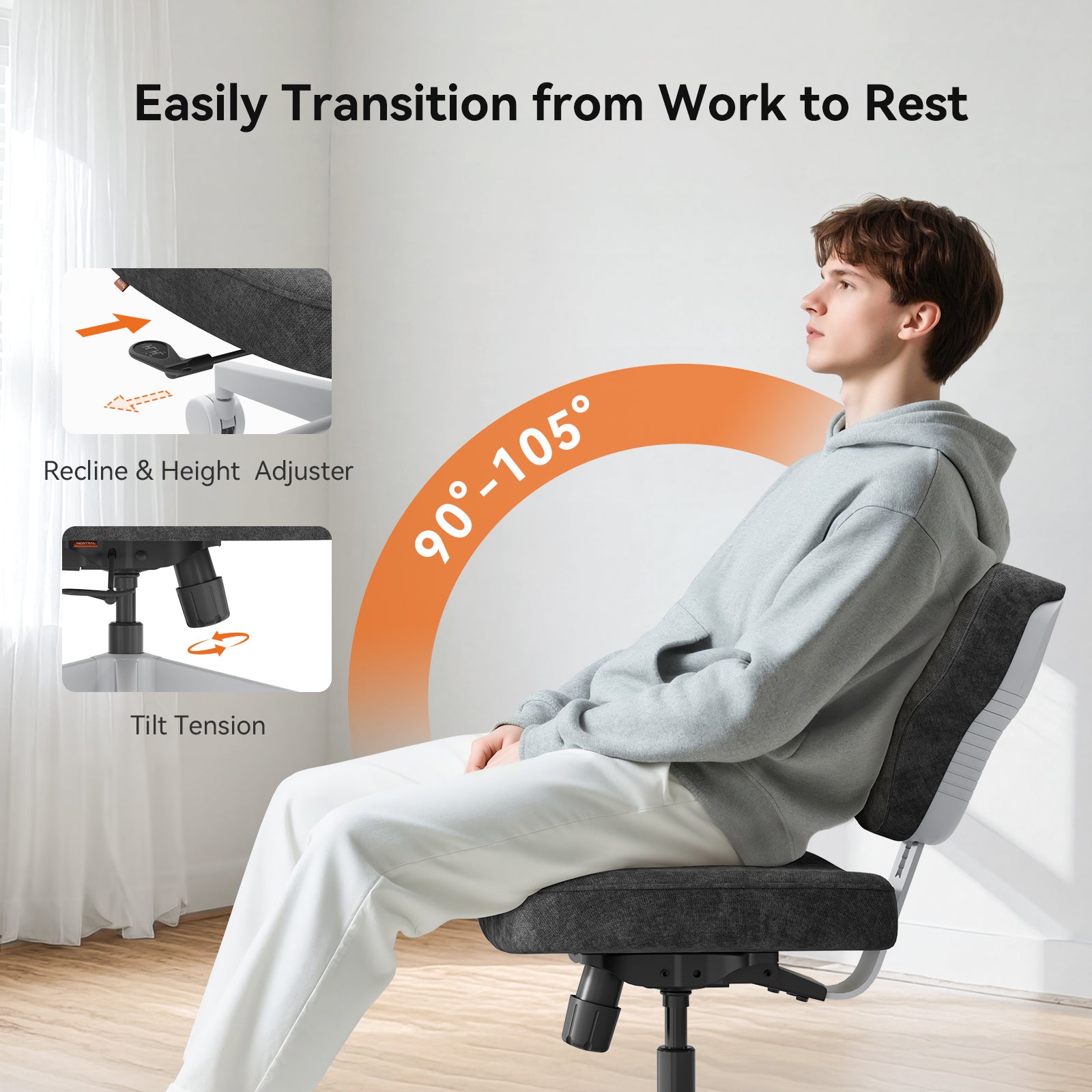 Newtral Freedom-X Pro Cross Legged Chair (Without Armrest) Dark Grey