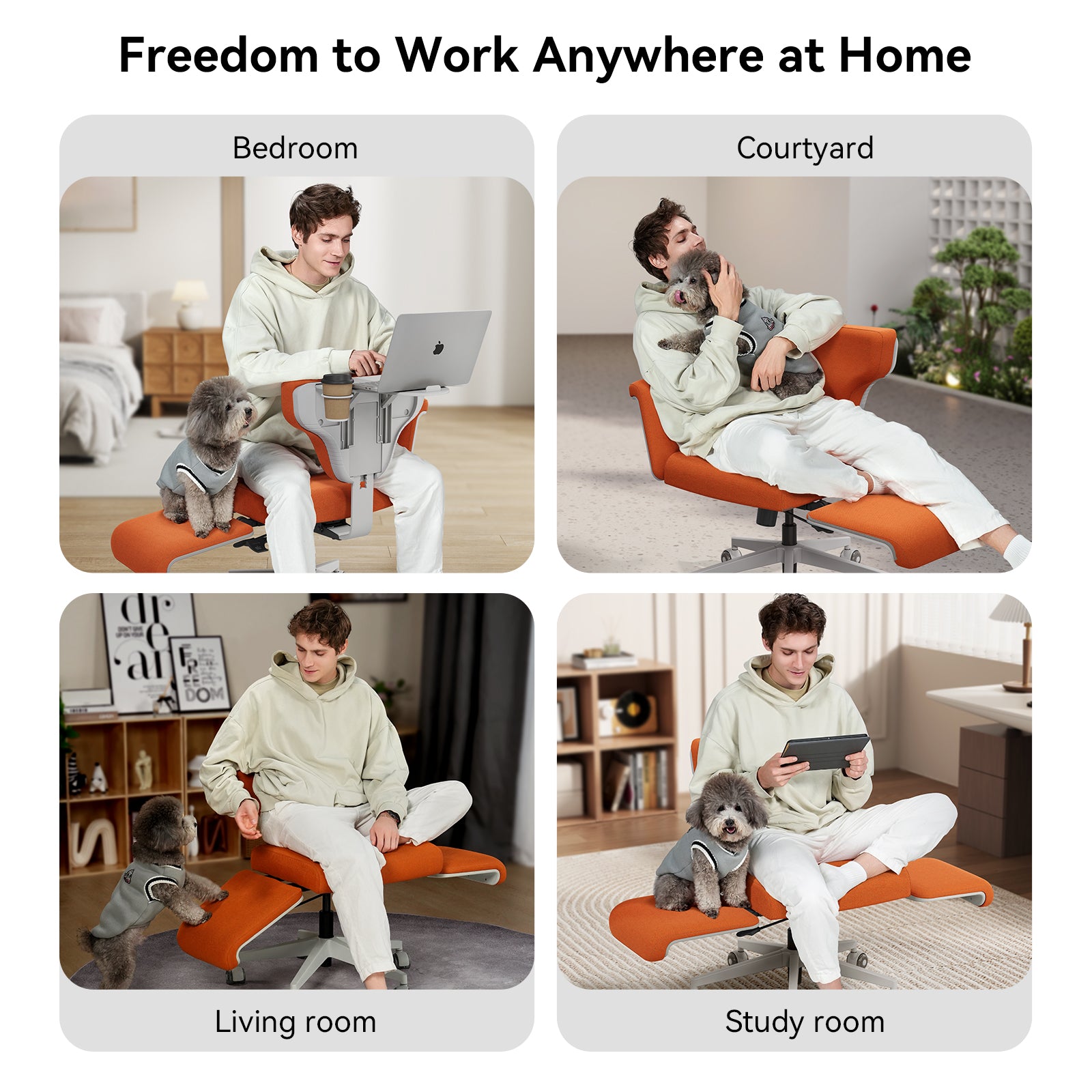 Newtral Freedom-X Multi-Posture Pro Chair with Armrest-Orange