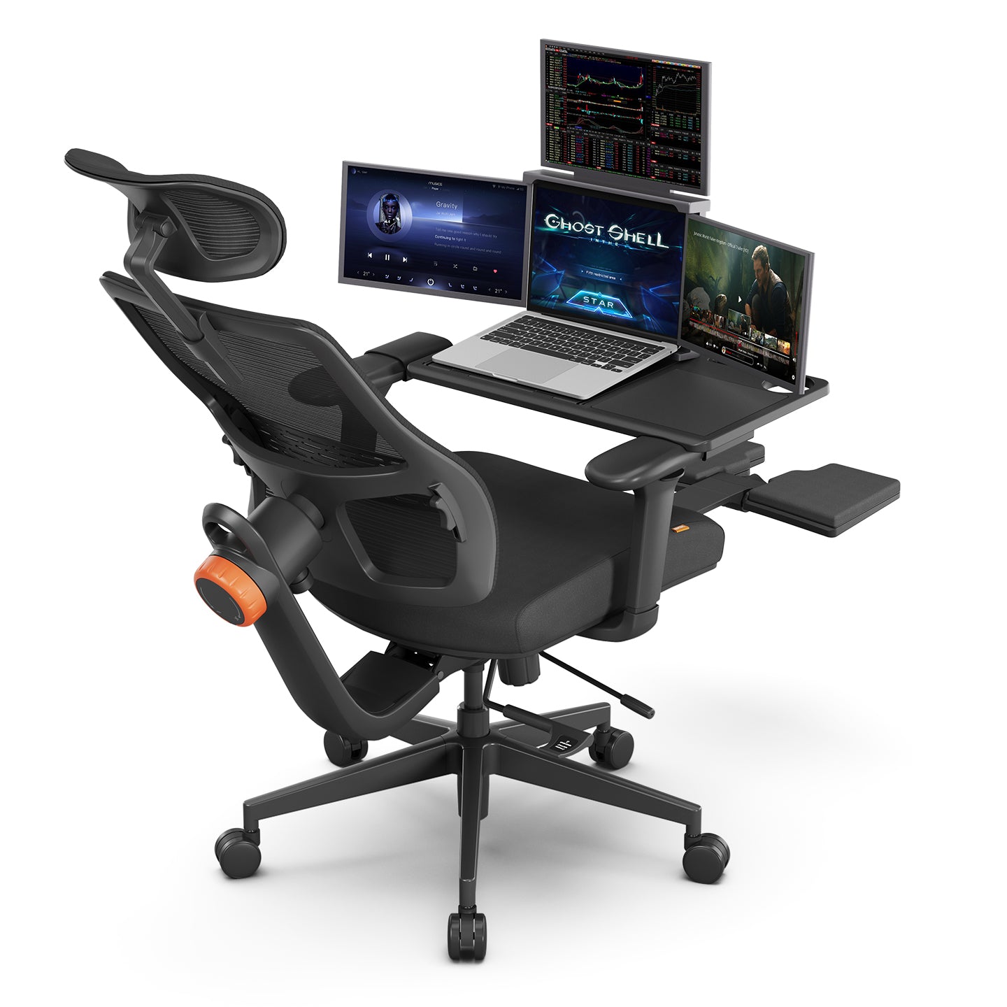 Newtral Magic H-BP Ergonomic Office Chair with Laptop Table-Black