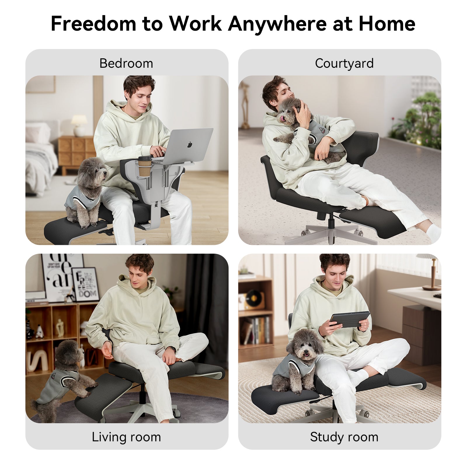 Newtral Freedom-X Multi-Posture Pro Chair with Armrest-Dark Grey