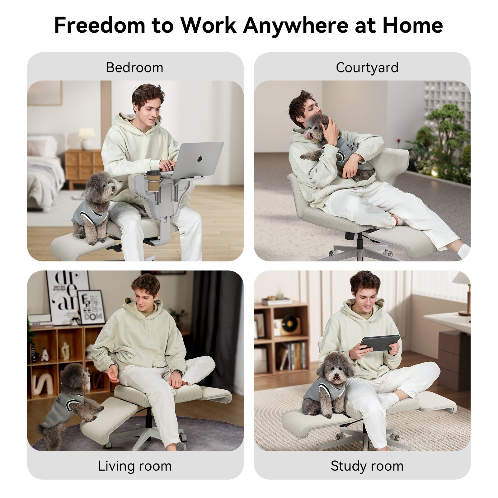 Newtral Freedom-X Multi-Posture Pro Chair with Armrest-Milk Apricot