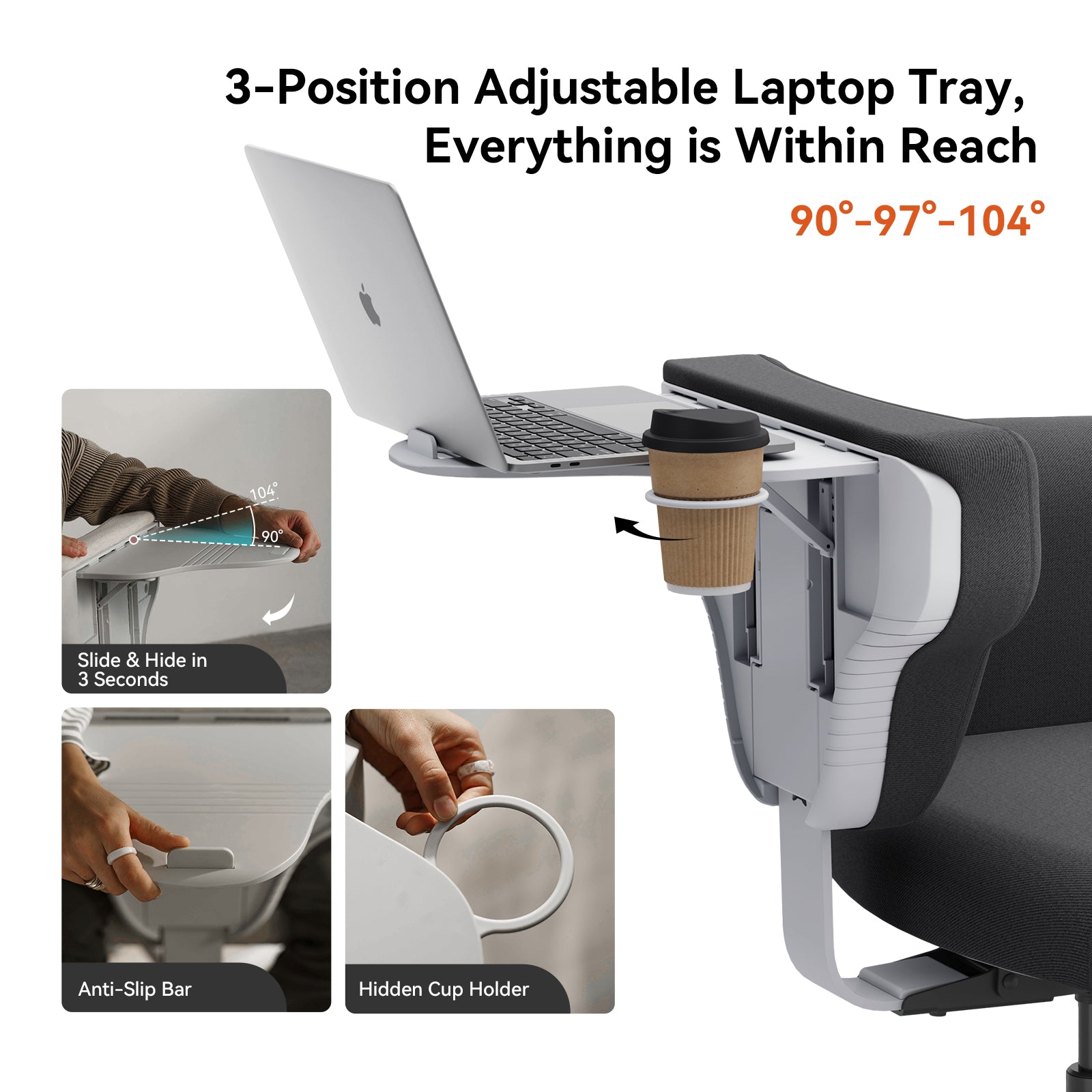 Newtral Freedom-X Multi-Posture Pro Chair with Armrest-Dark Grey