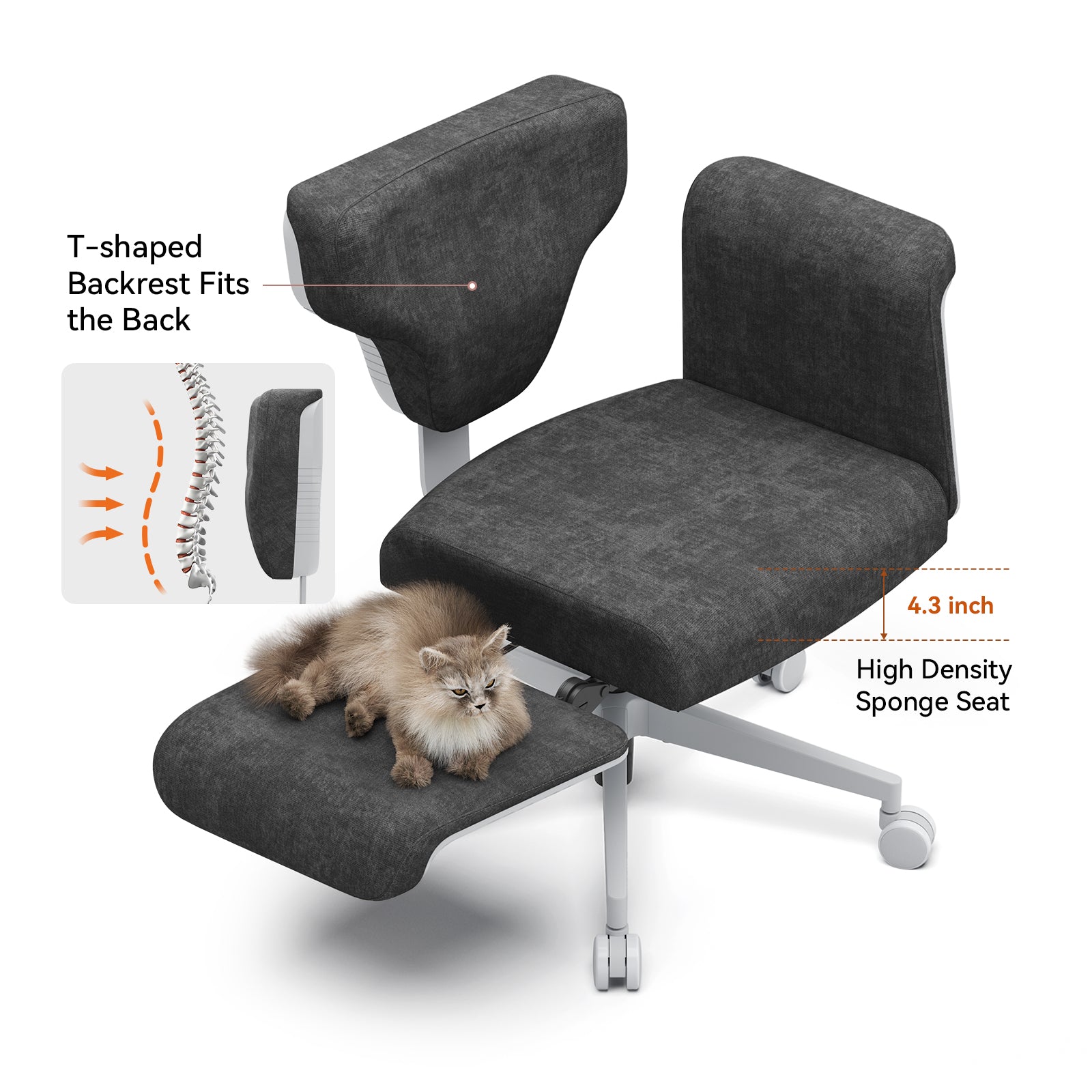 Newtral Freedom-X Multi-Posture Standard Chair with Armrest-Dark Grey