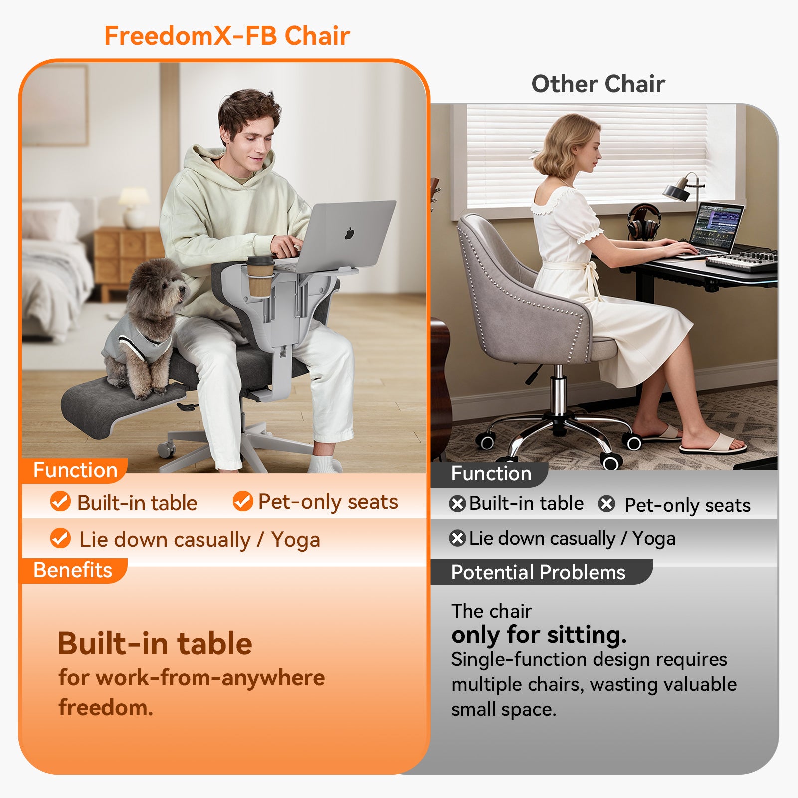 Newtral Freedom-X Multi-Posture Standard Chair with Armrest-Dark Grey
