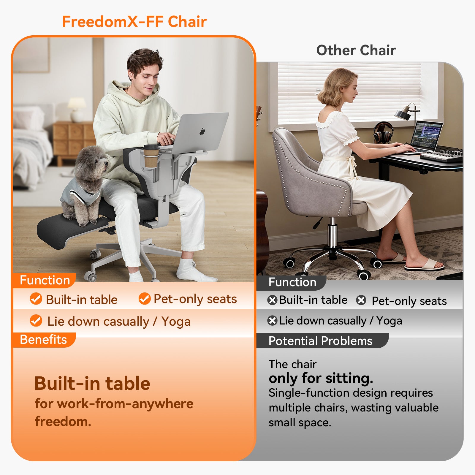 Newtral Freedom-X Multi-Posture Pro Chair with Armrest-Dark Grey