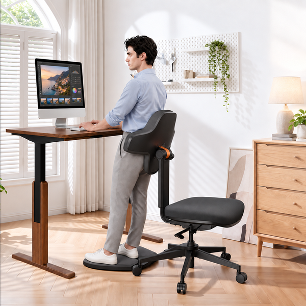 Standing-Mate Chair: The First Leaning Ergonomic Chair Designed for Standing Desks
