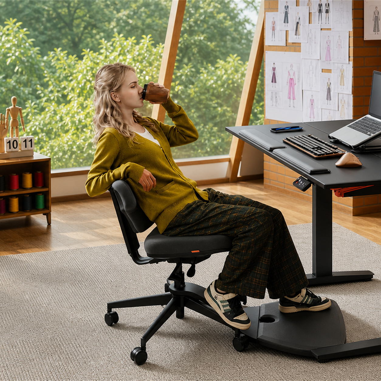 Standing-Mate — The First Leaning Ergonomic Chair Designed for Standing Desks
