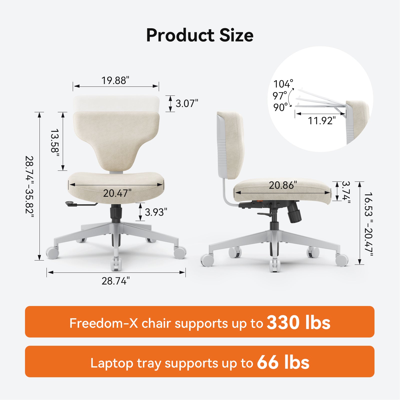 Newtral Freedom-X Multi-Posture Cross Legged Chair (Without Armrest)-Apricot