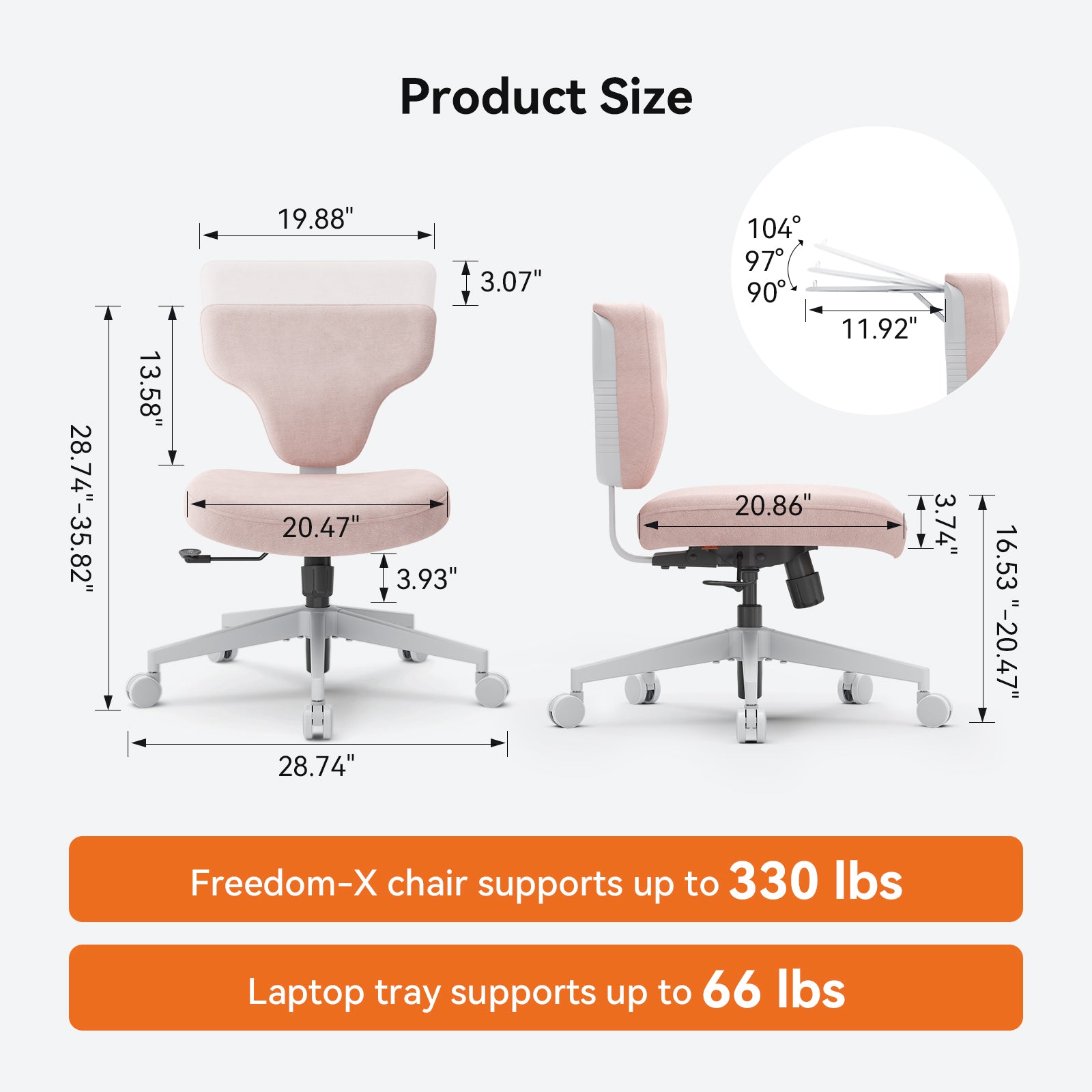 Newtral Freedom-X Multi-Posture Cross Legged Chair (Without Armrest)-Pink