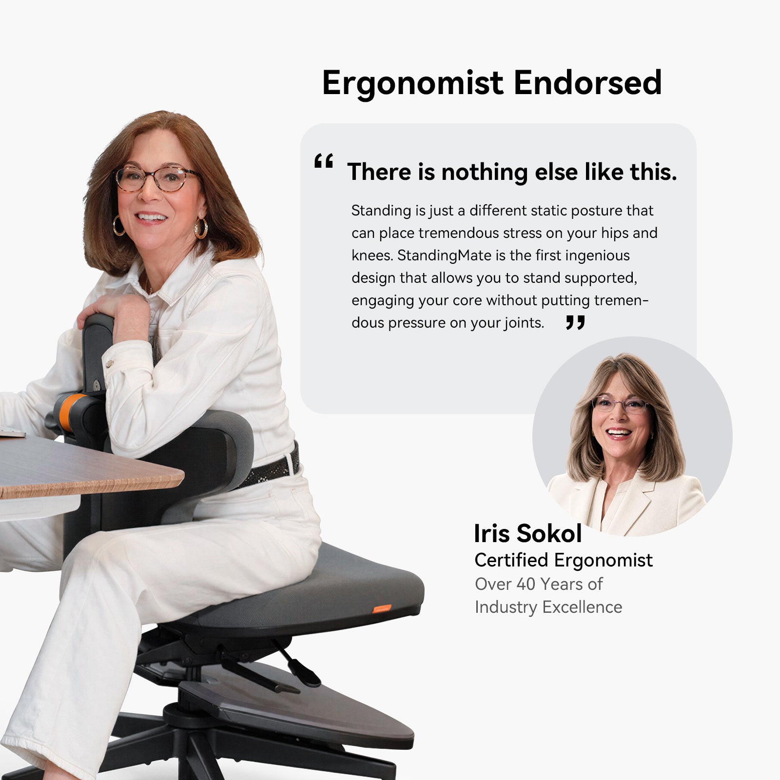 Standing-Mate — The First Ergonomic Standing Desk Chair