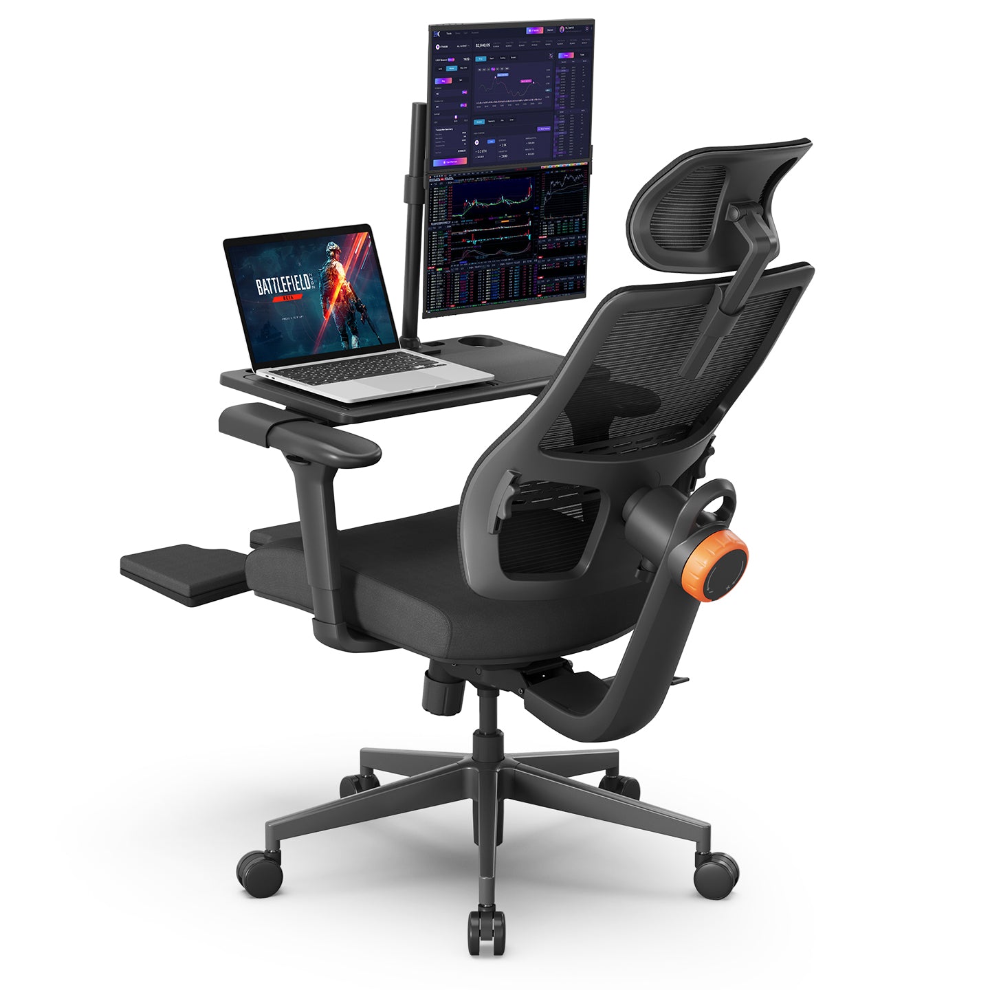 Newtral Magic H-BP Ergonomic Office Chair with Laptop Table-Black