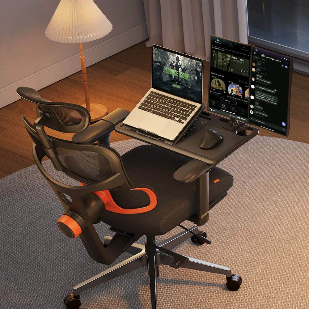 Newtral NT002 Ergonomic Office Chair with Laptop Table-Black