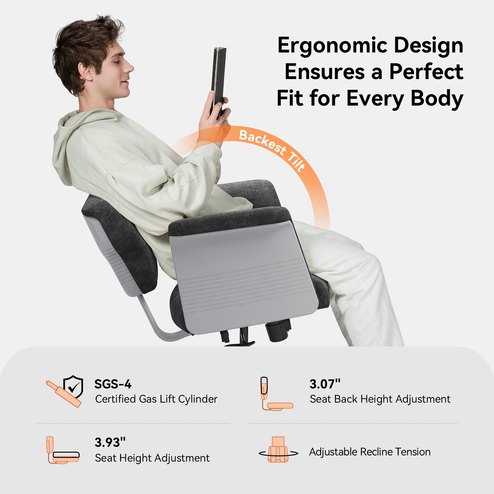 Newtral Freedom-X Multi-Posture Standard Chair with Armrest-Dark Grey