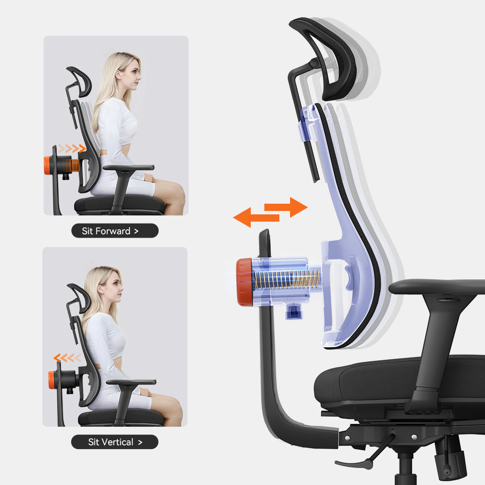 Newtral Magic H-BP Ergonomic Office Chair with Laptop Table-Black