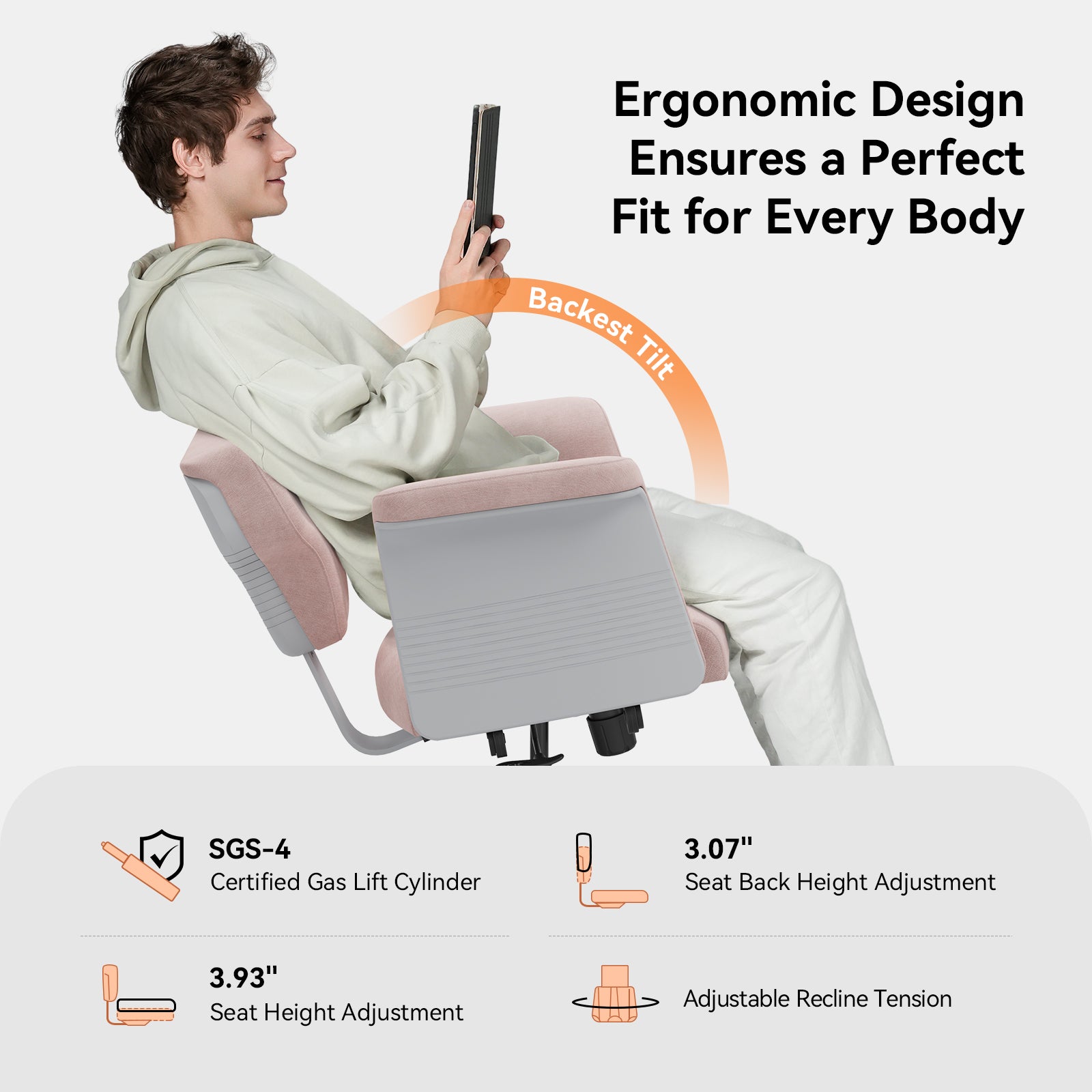 Newtral Freedom-X Multi-Posture Standard Chair with Armrest-Pink