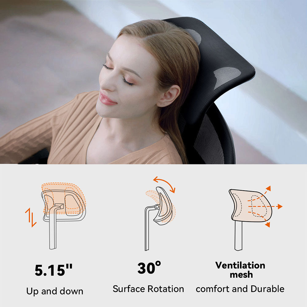 Newtral NT002 Ergonomischer Bürostuhl mit automatischer Lendenwirbelstütze – Schwarz