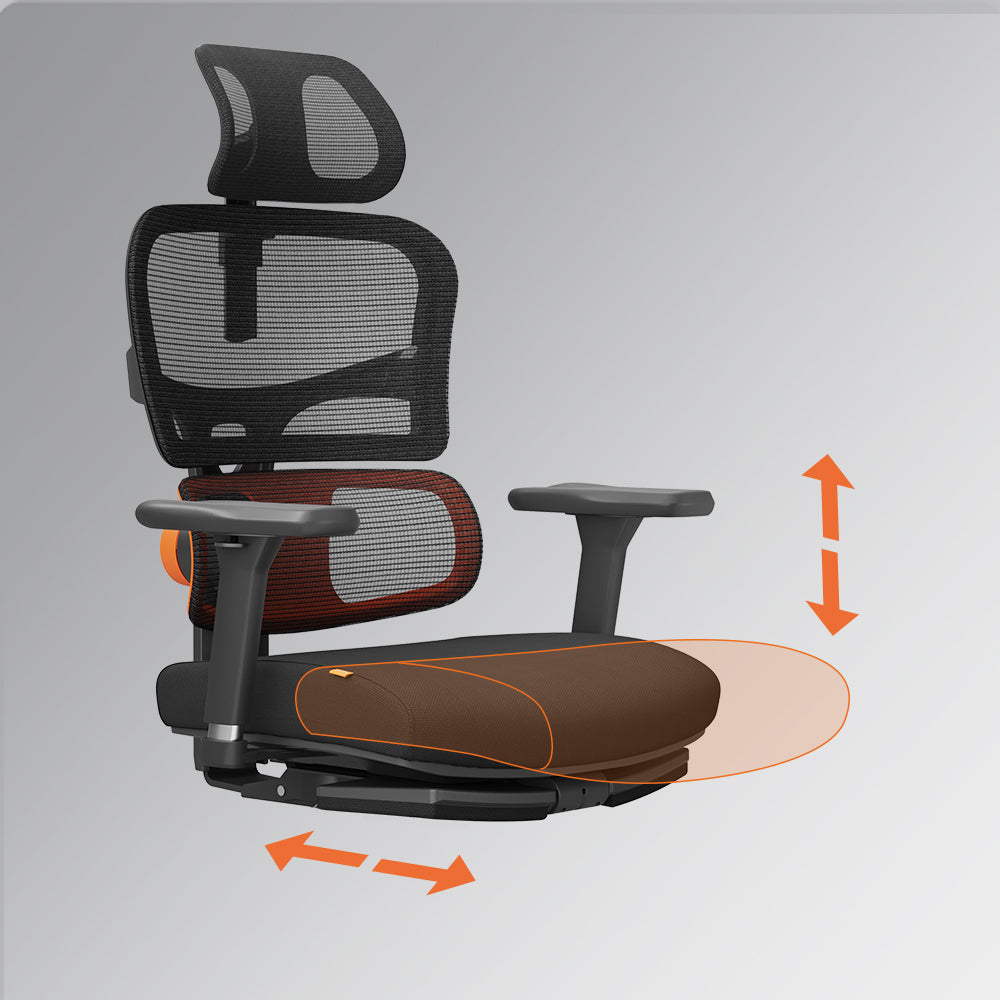 Newtral NT002 Ergonomischer Bürostuhl mit automatischer Lendenwirbelstütze – Schwarz