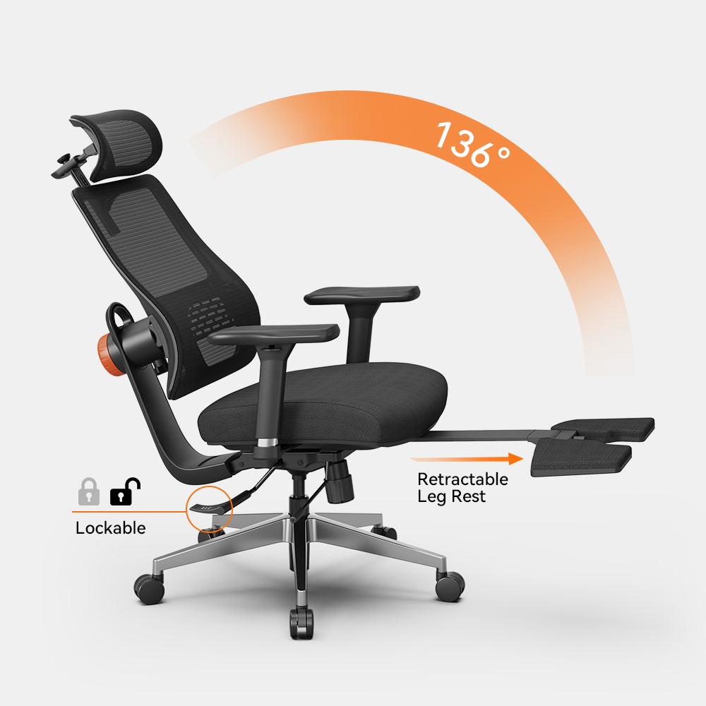 Newtral Magic H-BPRO Ergonomic Office Chair with Auto-following Lumbar Support-Black
