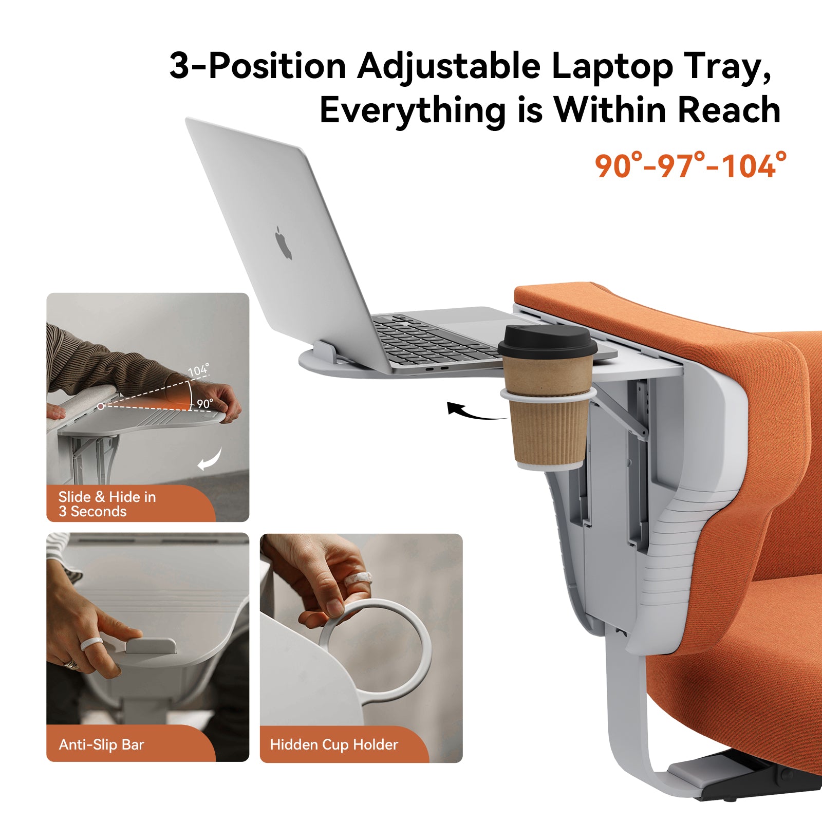 Newtral Freedom-X Multi-Posture Pro Chair with Armrest-Orange