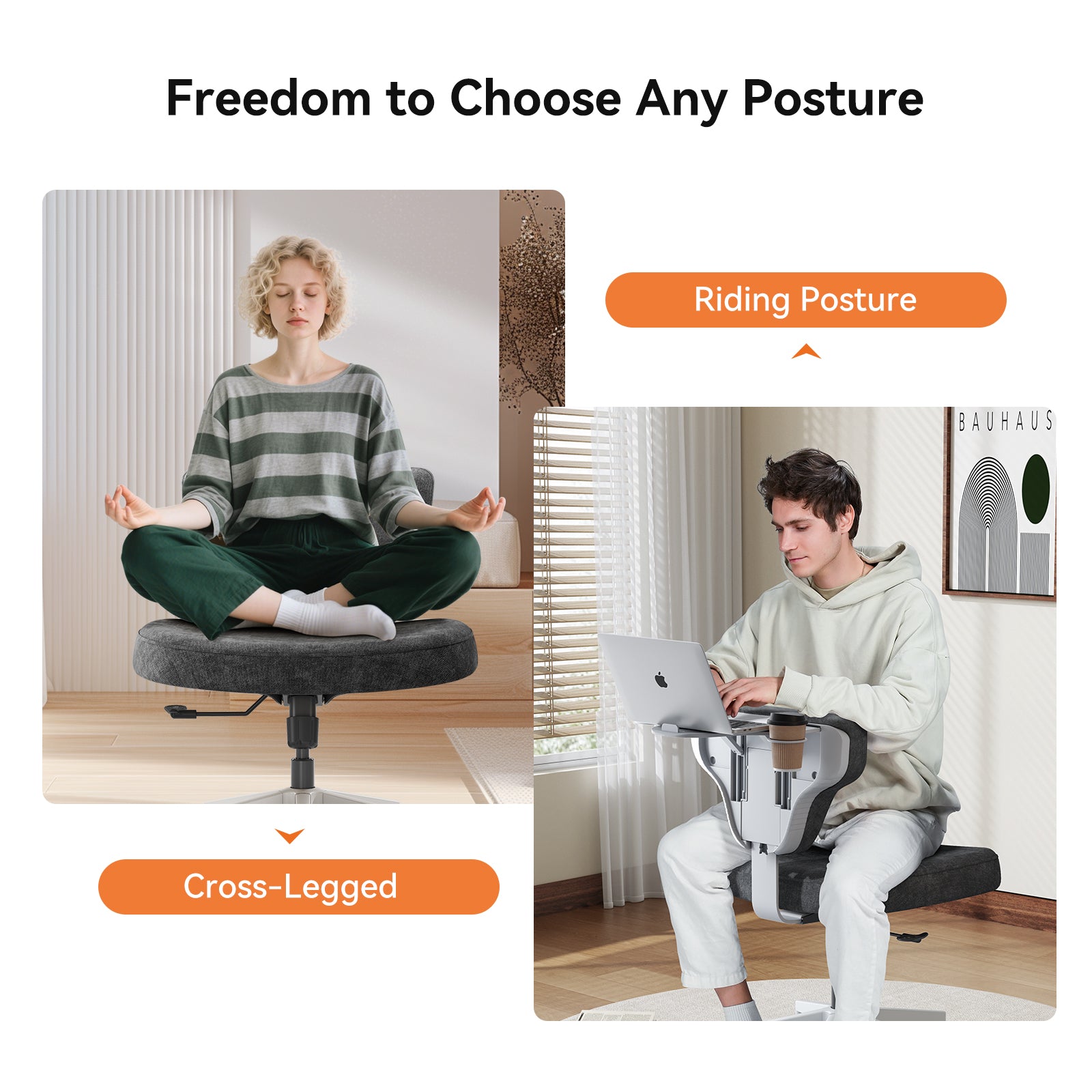 Freedom-X Pro Cross Legged Chair | Wider Cushion | Without Armrest