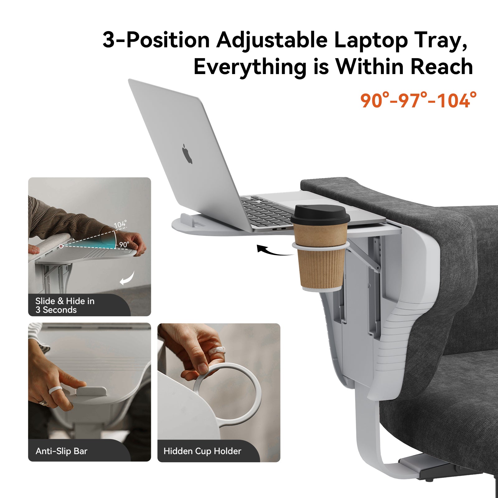 Newtral Freedom-X Multi-Posture Standard Chair with Armrest-Dark Grey