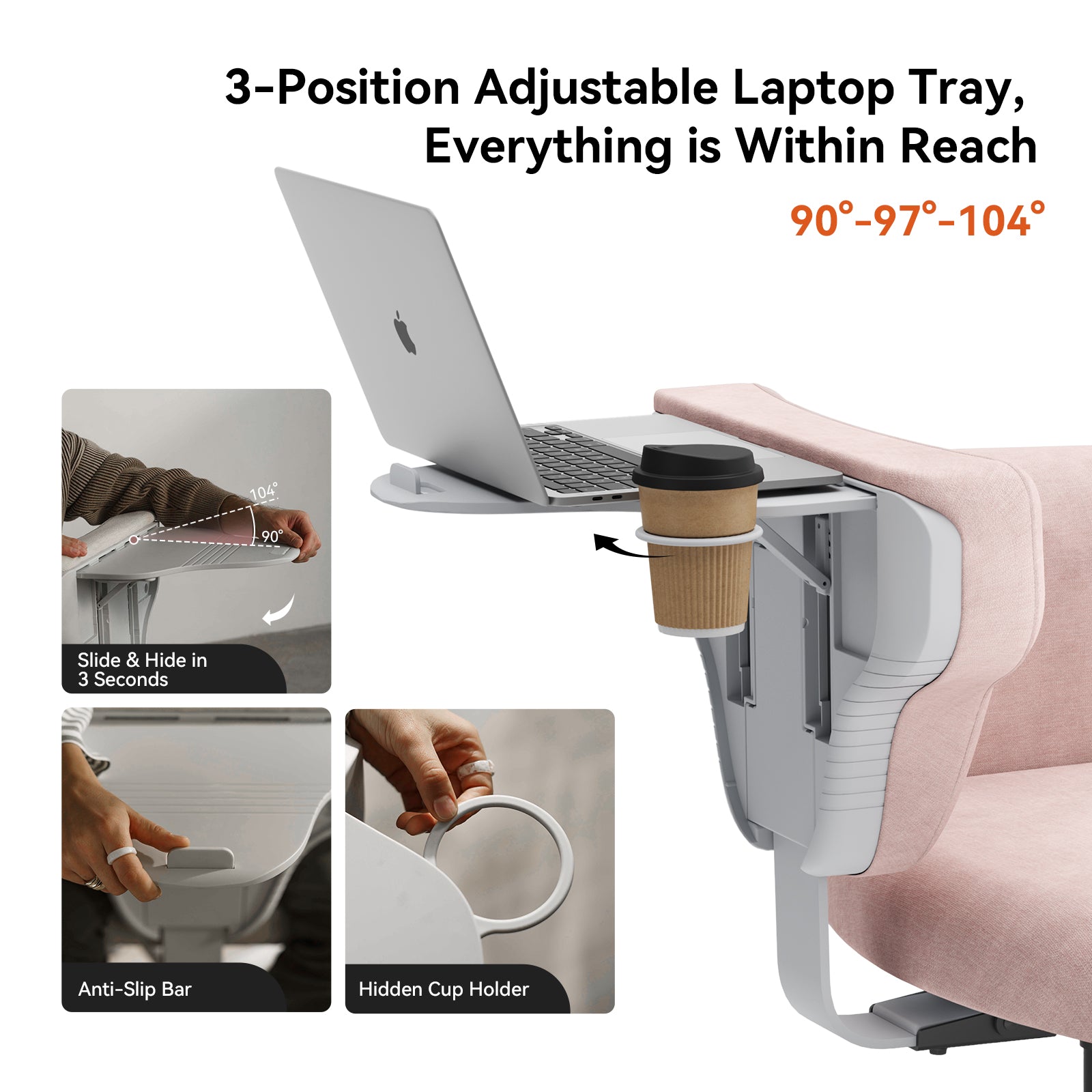 Newtral Freedom-X Multi-Posture Standard Chair with Armrest-Pink