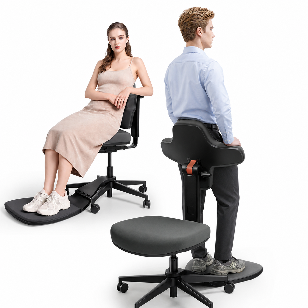 Standing-Mate — The First Leaning Ergonomic Chair Designed for Standing Desks